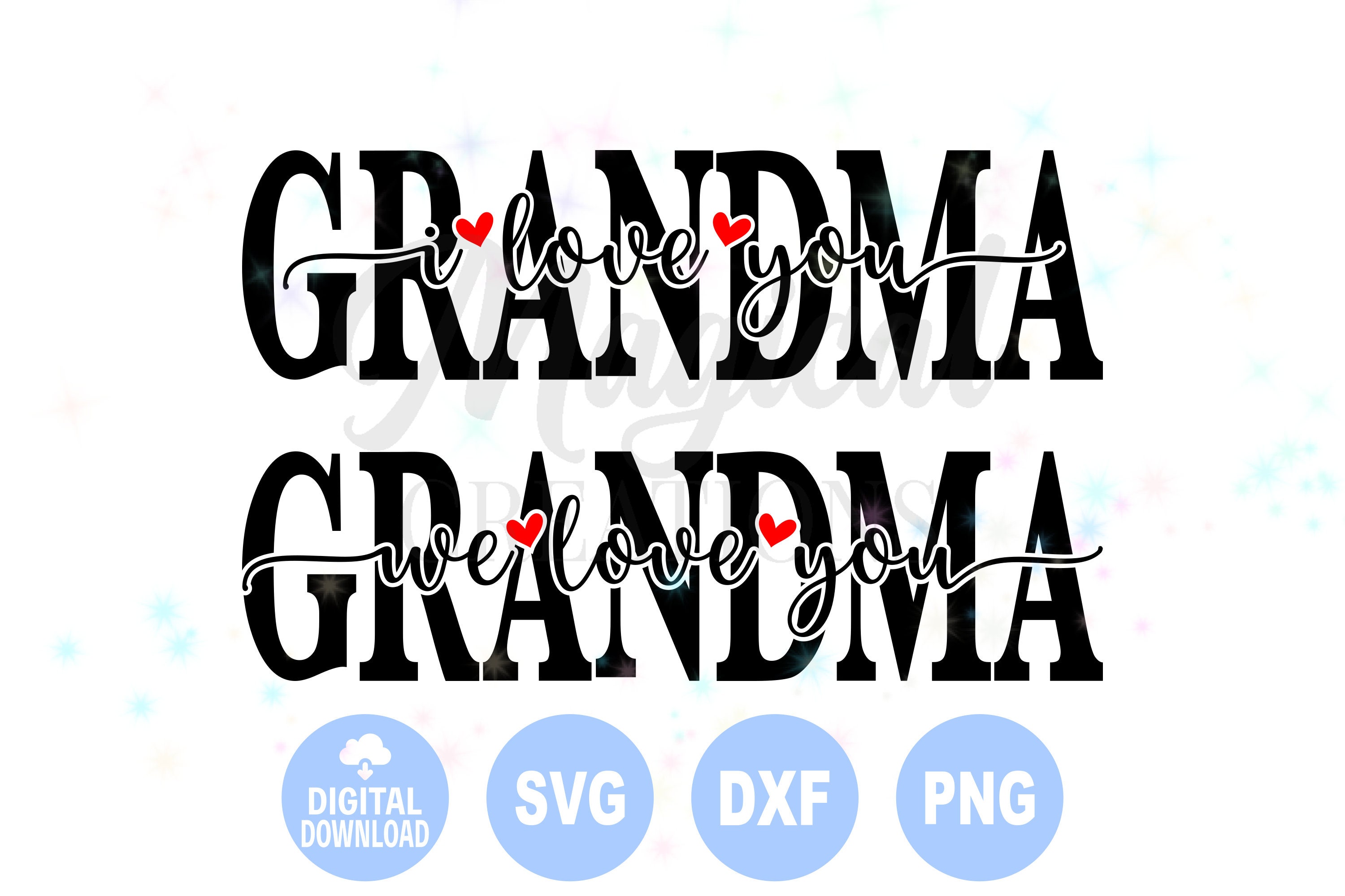 Download Grandma I Love You svg Grandma We Love You svg Mother's | Etsy