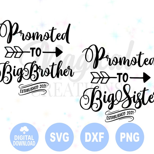 Promoted to Big Brother svg, Promoted to Big Sister svg, Big Brother svg, Big Sister svg, Est 2022 svg