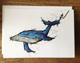 Whale Watercolour Greeting Card