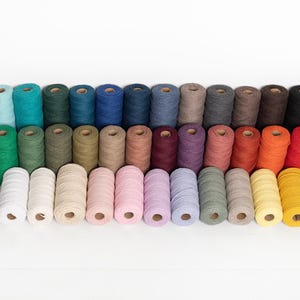 SALE! Macrame cord 3mm 328ft (109 yard)/ 35 colors/ twisted 2 strand macrame cotton cord 3mm / bulk macrame cotton rope / macrame supplies