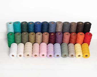 SALE! Macrame cord 3mm 328ft (109 yard)/ 35 colors/ twisted 2 strand macrame cotton cord 3mm / bulk macrame cotton rope / macrame supplies