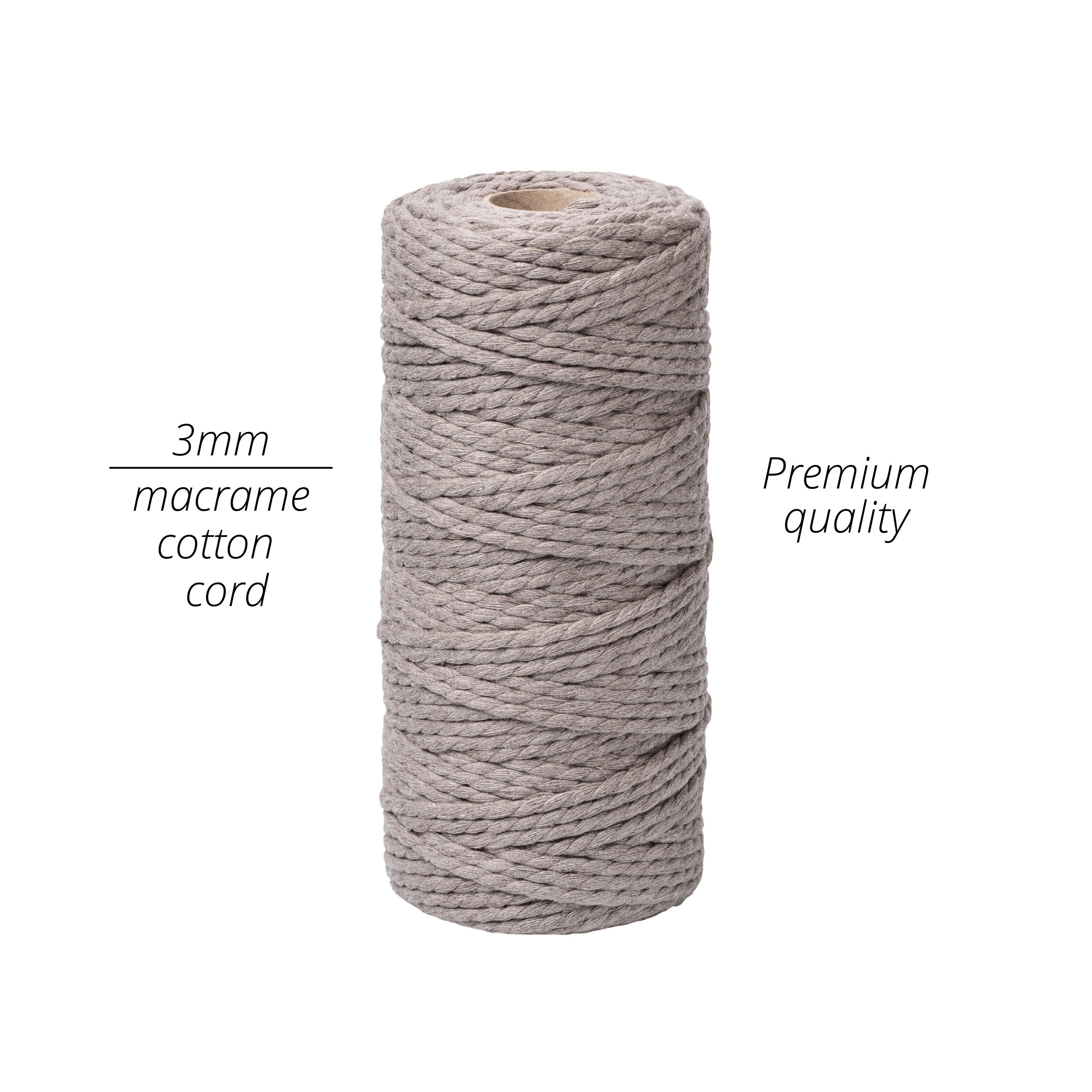 Macrame Cotton Cord 2mm 328 Ft 100m, 2 Strand Twisted Macrame Rope