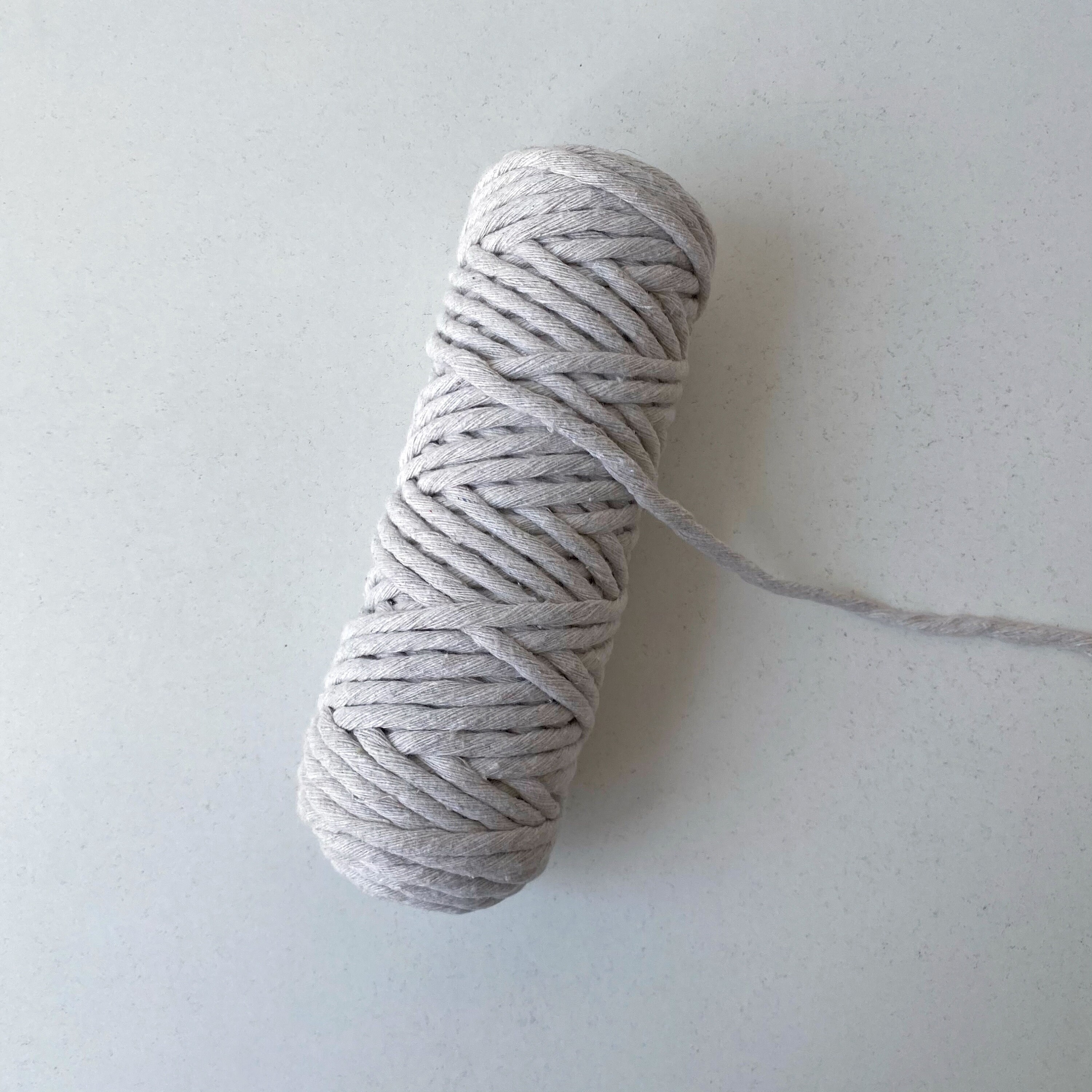 Macrame Cord 5mm Light Grey Single Strand 196 ft 100% Cotton | Etsy