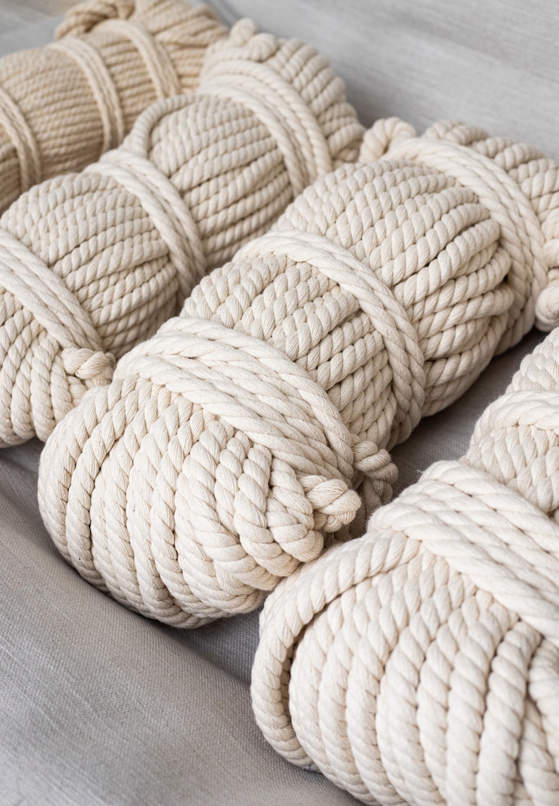 Twisted cotton rope 12mm 164ft (50m)/ Shibari rope/ Macrame cord 8mm/ rope rainbow / cotton rope basket / Twisted cord 6mm/ rope sandals 