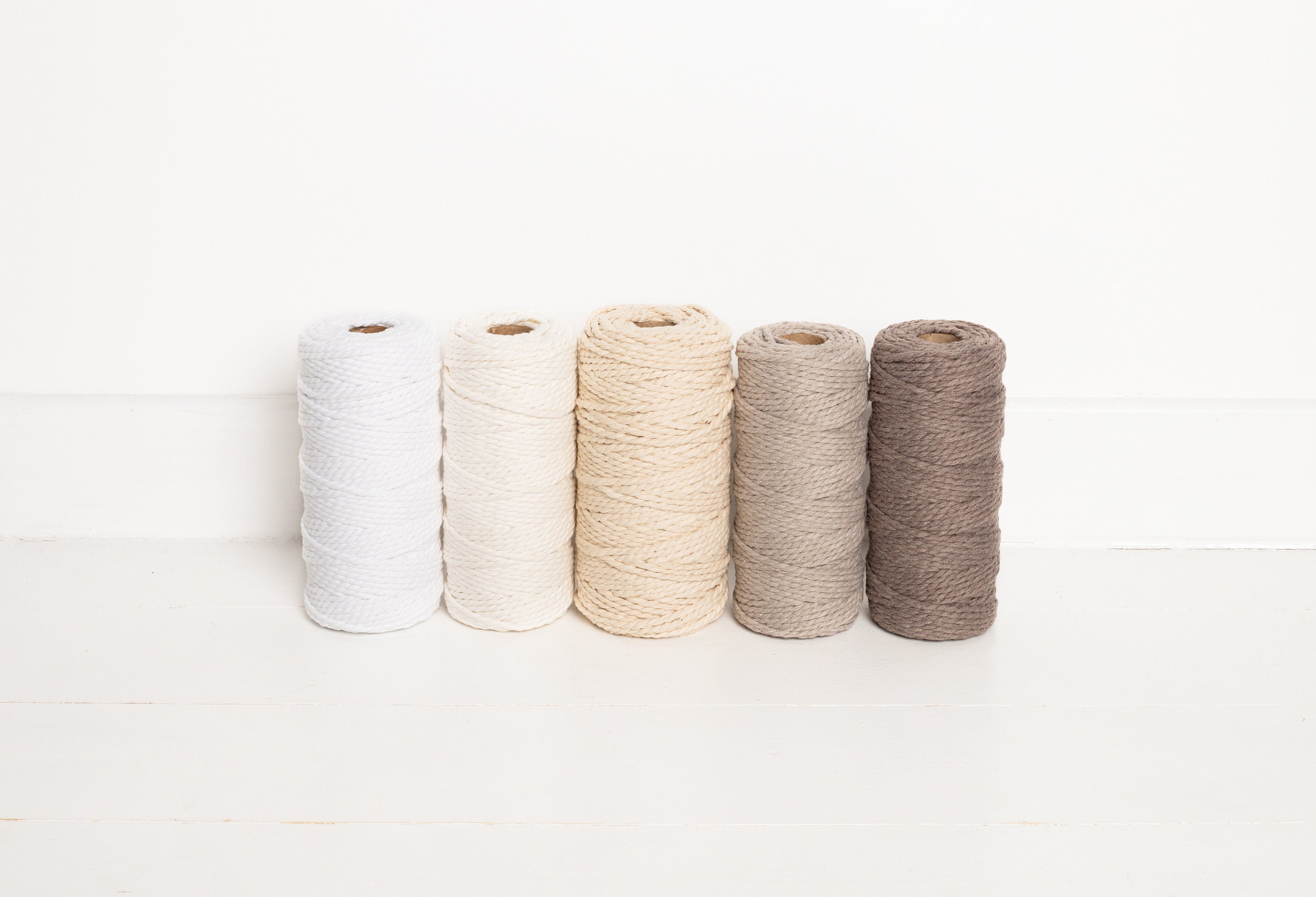 Natural Macramé Cord 100% Cotton 2mm, 3mm, 4mm, 5mm, and 7mm