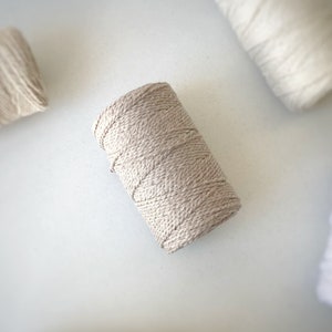 Macrame cotton cord 2mm Rose Beige 328 ft (100m), 2 strand twisted macrame rope, for DIY macrame, macrame cord
