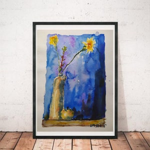 Illustrazione bouquet ad acquerello di fiori e mela