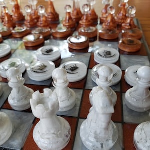 Epoxy Chess Sets  Resin Checkerboard Set And Large Chessboard Set 12 x 12