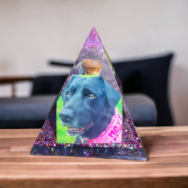 Resin Pyramid, Memorial Keepsake, Pet Memorial Stone, Dog Remembrance Gift