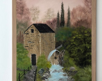 Oil picture "Old Mill" oil painting