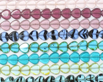 Table Cut Hearts, Quality Czech Glass Beads