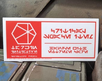 Critical Space Item - Tarkin Initiative vinyl sticker Aurebesh