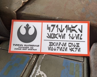 Critical Space Item - Rebel Alliance vinyl sticker Aurebesh