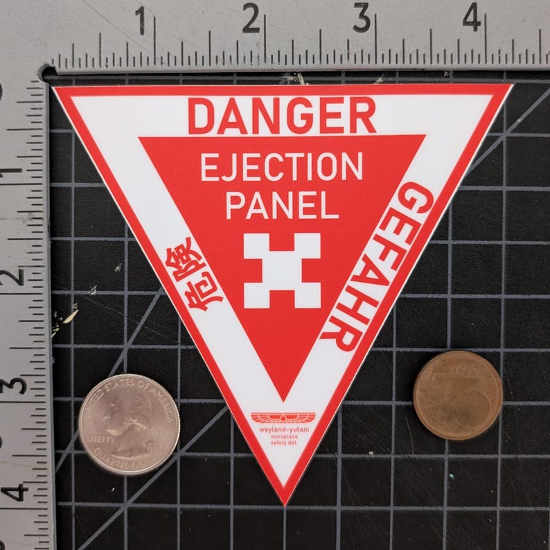 Weyland-yutani Ejection Panel Warning Vinyl Sticker - Etsy