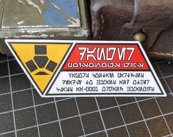 Danger: Poisonous Gas vinyl sticker Aurebesh