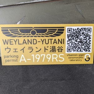 Weyland-Yutani Parking Sticker (gold variant)