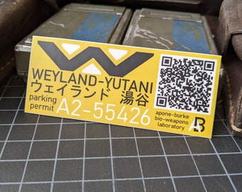 Weyland-Yutani Parking Sticker (yellow variant)