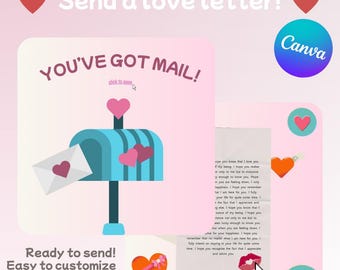 Editable Digital Love Letter | Canva Template