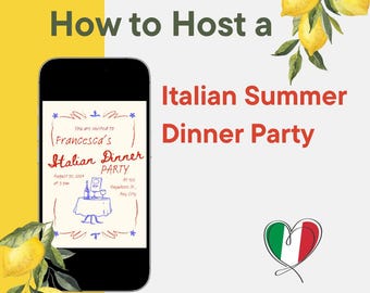 Italian Summer Dinner Party Guide | Editable Templates (Digital Download)