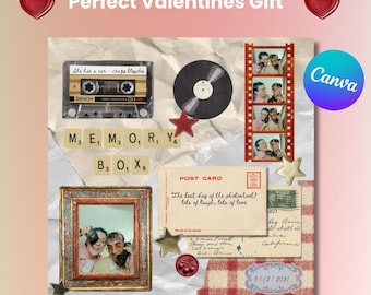Digital Gift | Scrapbook, Valentine’s Day Gift, Memory Page