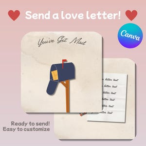 Carta de amor editable / Carta de amor digital, envíala a tus seres queridos. Edítala fácilmente, demuestra tu amor <3