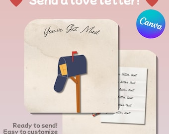 Editable Love Letter Template | Canva Digital Download