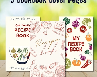 Recipe Book Cover Page | Family Cookbook Template (Digital Download)