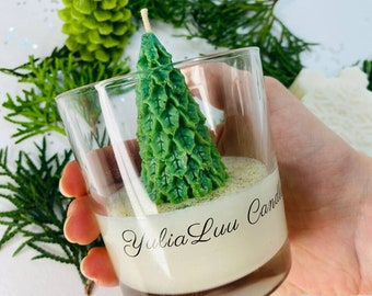 Christmas tree candle, Aesthetic candle, Pine scented candle, Winter candle