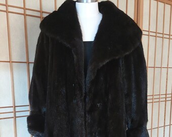Gorgeous Full-length Black Mink Coat with Shawl Collar