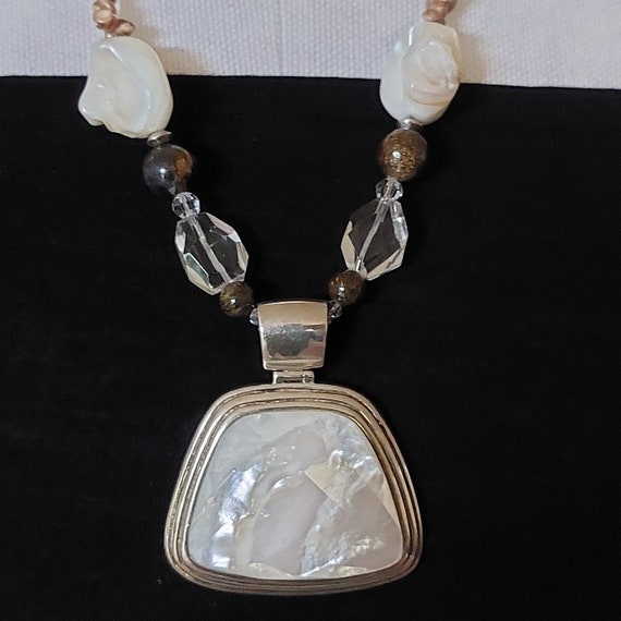 Vintage Barse Sterling Silver, Crystal and Mother… - image 2