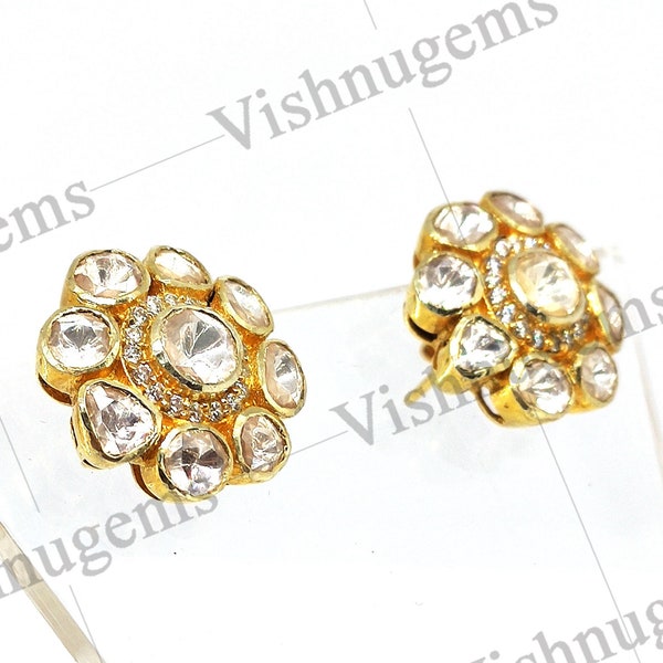 Polki Diamond Earrings Etsy