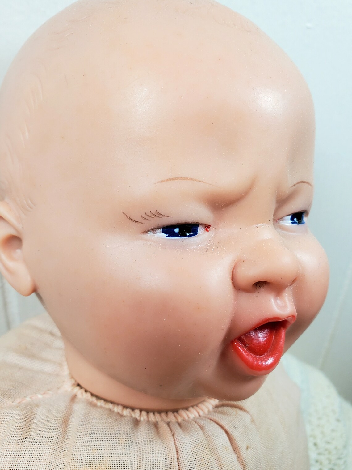 Antique 1940s Rubber and Cloth Crying Baby Doll with