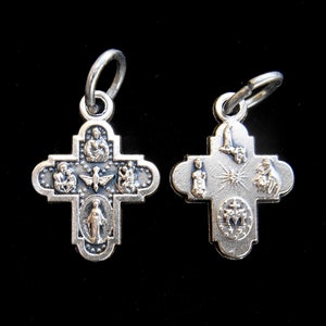 TINY Five Way Cross Charm/ Catholic Medal/Cross Charm for Necklace/Catholic Charm/Catholic Gifts/Extra Small Miraculous Medal/Jesus Cross