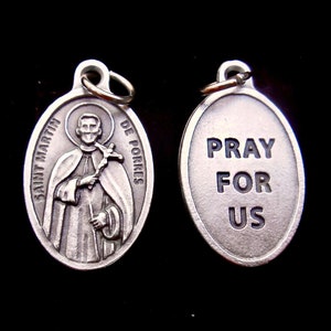 Médaille Saint MARTIN de Porres / Breloque St Martin pour Collier/Saint Martin /Patron des Métis, Barbiers, Agents de Santé Publique, Aubergistes