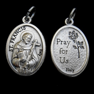 St Saint Francis of Assisi/ Saint Francis Medal/ Francis Medal, Catholic Saint Charm/ St Francis Pendent,/Patron of animals 1&quot; (Qty 1)