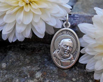 Saint St Padre Pio Medal/ St Pio Charm for Necklace/Saint Padre Pio Medal/Catholic Gifts/Patron Saint Pio of  Pietrelcina/Stigmatist