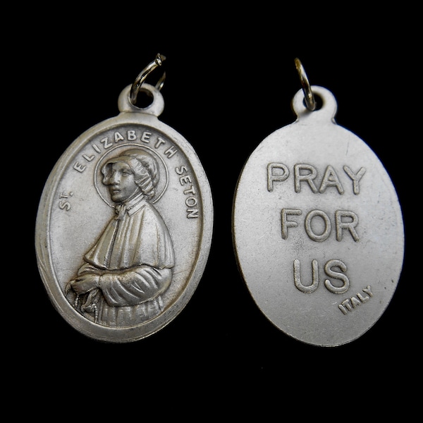 St Saint ELIZABETH ANN SETON- Saint Elizabeth Medal, Katholieke Saint Necklace Charm, St Elizabeth Pendent, Patron Teachers, Medal 1" (Qty 1)