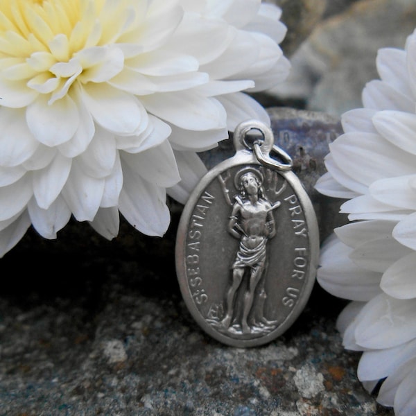 Saint SEBASTIAN Medal/ St Sebastian Charm for Necklace/Saint Sebastian Confirmation Saint/Catholic Gifts/ Patron Archers Athletes/ QTY (1)