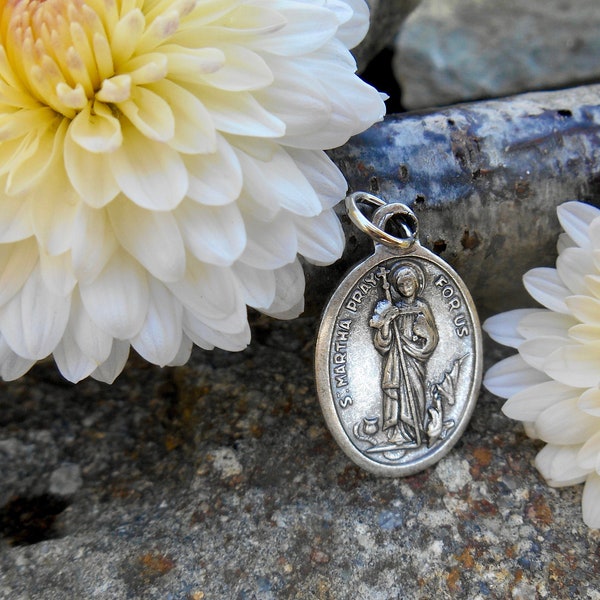 St MARTHA Medal/ St Martha Charm for Necklace/Saint Martha Medal/Catholic Necklace/Catholic Gifts/Patron Servants /Cooks QTY (1)