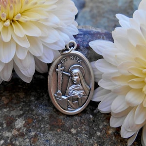 St SAINT RITA Medal/ St Rita Charm for Necklace/Saint Rita Medal/Catholic Necklace/Catholic Gifts/Patron Saint Sterility, Impossible Cases