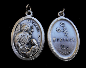 Arcangelo Gabriele - Medaglia - San Gabriele / Collana con ciondolo dell'angelo Gabriele / Cattolico / Santo patrono Arcangelo, Uomo di Dio / Il Messaggero