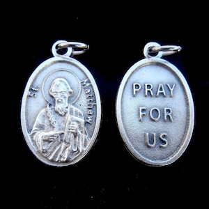 Saint Matthew Medal/ St Matthew Medal/ Catholic Saint Necklace Charm/Saint Matthew / Charm/ Saint Medal/ Patron Accountants (Qty 1)