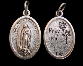 OUR DAME von Guadalupe Medaille - Guadalupe Halskette Medaille, katholische Heilige Charme, Mary Pendent, Mary Medaille, Medaille 1 "Zoll (Qty 1), Mary Medaille
