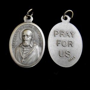 St Saint Francis de Sales/ Saint Francis Medal/ Francis Medal, Catholic Saint Charm/ St Francis Pendent,/Patron of the deaf 1" (Qty 1)