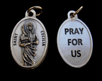 St. Cecilia- Heiliger Anhänger - Schutzpatronin für Halskette - Schutzpatron Geschenk - Katholischer Schmuck