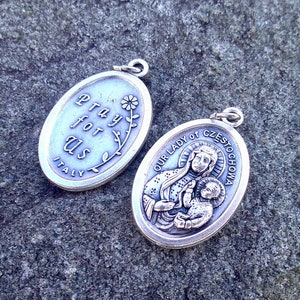 Our Lady of Czestochowa Chestohova Saint Charm, Black Madonna of Czestochowa, Saint Medal, Polish Poland Saint, Catholic, Patron Saint.