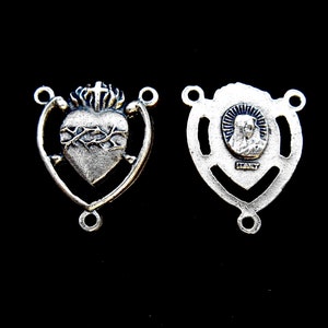 Centro del Rosario del Sagrado Corazón de Jesús, Medalla del Sagrado Corazón, Nuestra Señora de los Dolores, Pieza del Rosario, Diseño Italiano, Suministros para la Fabricación de Rosarios