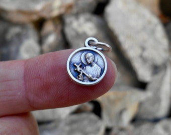 TINY Saint GERARD-  St. Gerard Necklace/Mini St Gerard Charm/Catholic Necklace/Catholic Gifts/Patron Saint of Mothers, Pregnancy, Childbirth