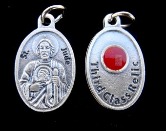 St SAINT Jude Relic Medal/ St Jude Charm for Necklace/Saint Jude Medal/Third Class Relic/Catholic Gifts/Patron Saint Lost Causes