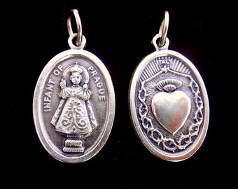 Baby van Praag-heilig kind Jezus ketting bedel/kindje Jezus/heilige hart van Jezus medaille/patroonkinderen/ heilige medaille 1 inch hoog (1 aantal stuks)